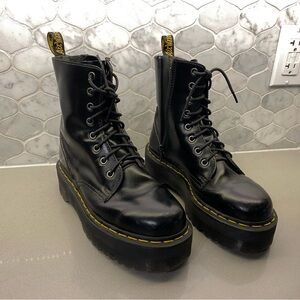 Dr. Martens Black Leather Jadon Platform Boots